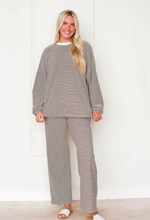 Striped Fleece Oversized Top and Pants
