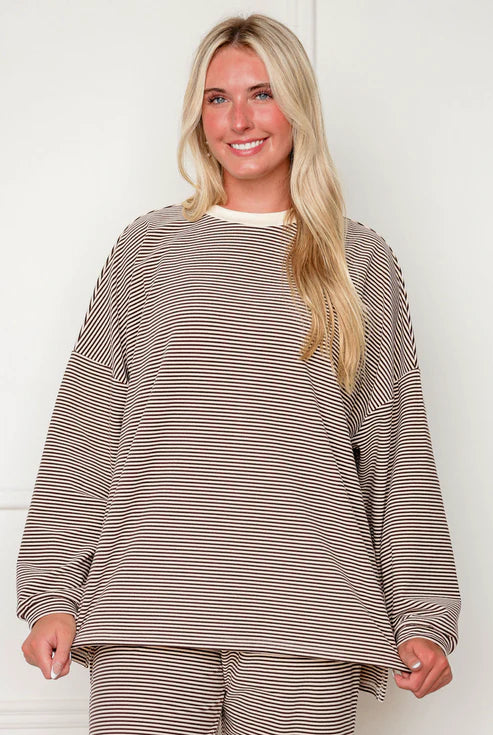 Striped Fleece Oversized Top and Pants