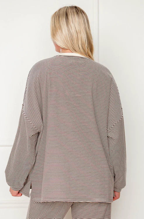 Striped Fleece Oversized Top and Pants