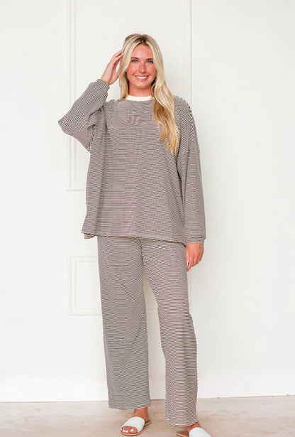 Striped Fleece Oversized Top and Pants