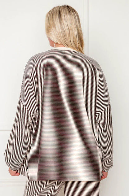 Striped Fleece Oversized Top and Pants